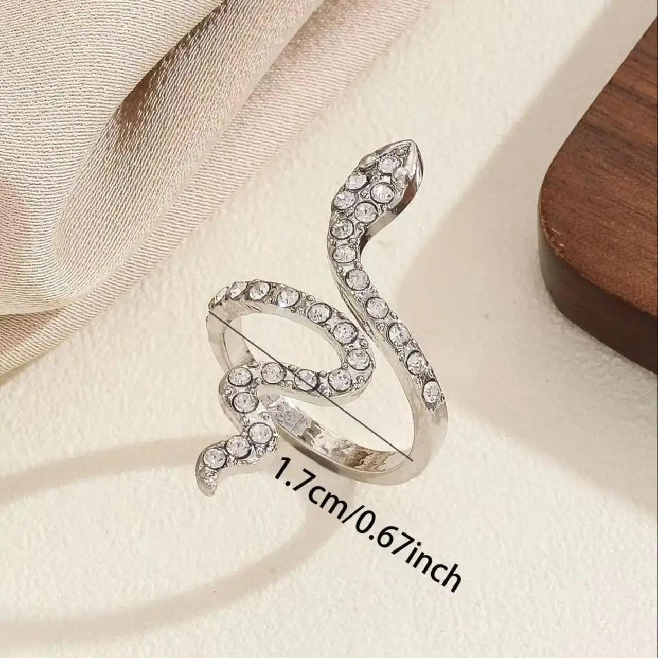 Serpentine Micro Zircon Adjustable Ring – Fashionable Aesthetic Women's Daily Ring
