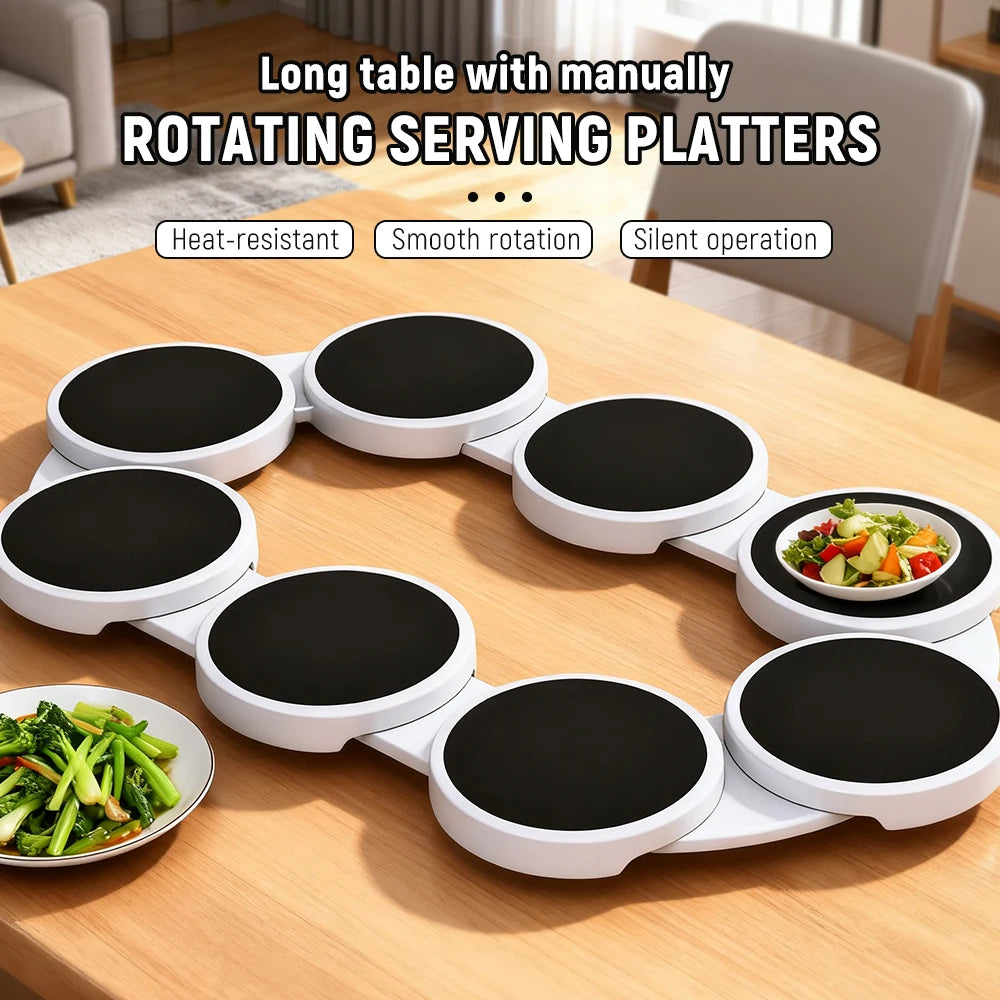 360° Rotating Lazy Susan Turntable Tray – Heat Resistant Portable Food Organizer for Dining Table