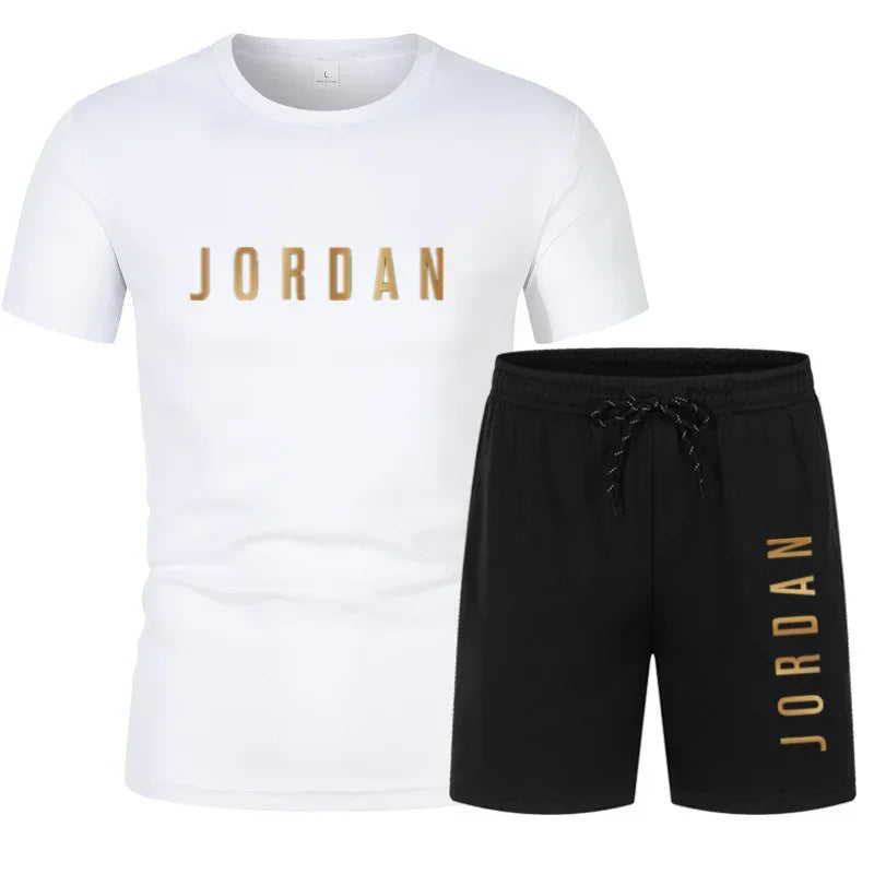 Men’s Summer Short Sleeve T-Shirt & Shorts Two Piece Set – Casual Sports Matching Outfit