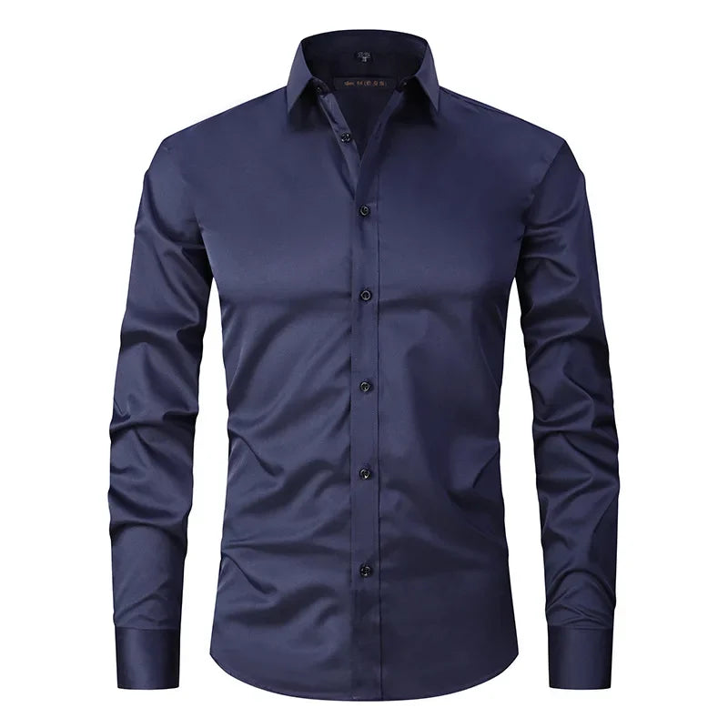 Men’s Slim Fit Long Sleeve Business Dress Shirt – Formal Casual Elegant Blouse