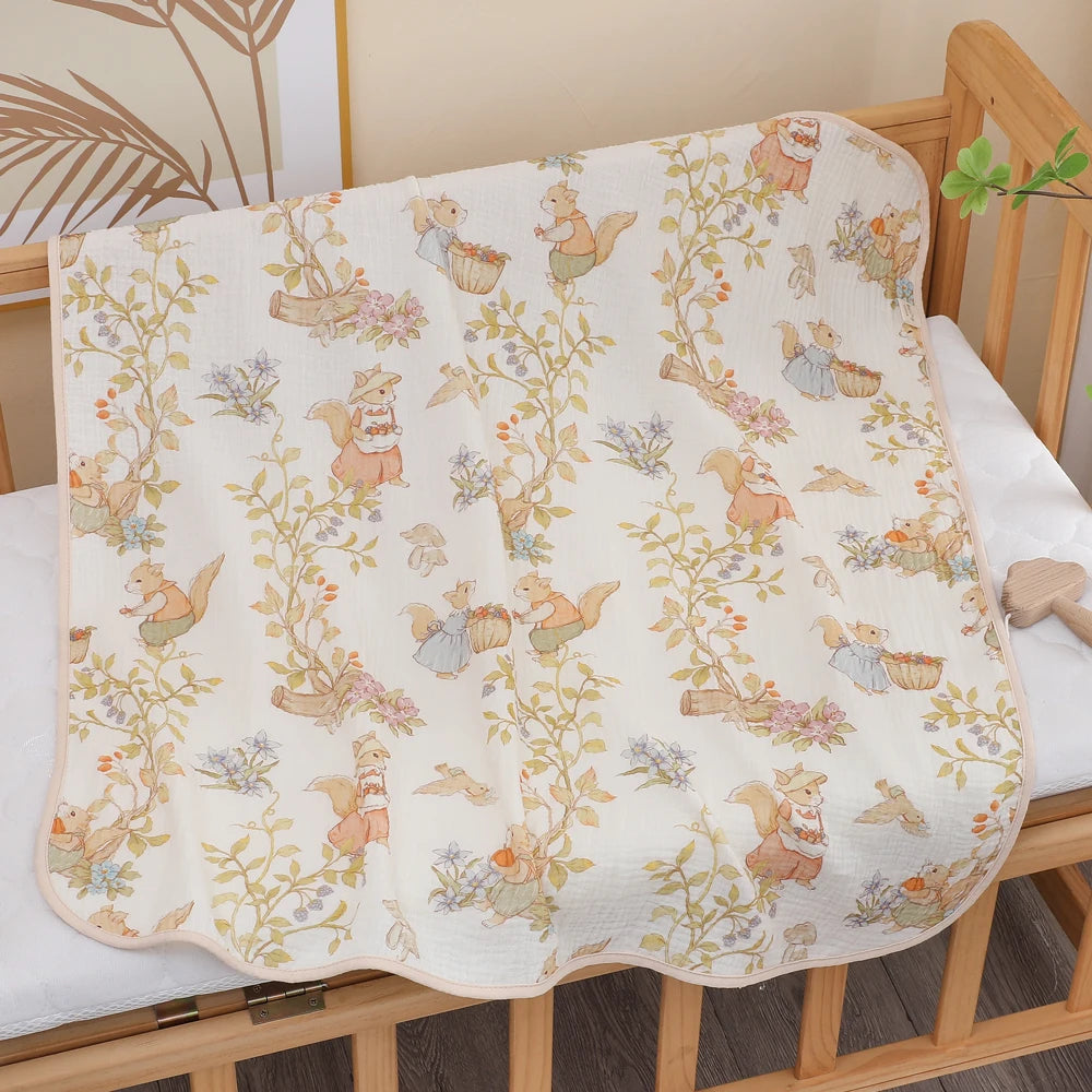 Newborn Baby Bath Towel – Soft Pure Cotton Gauze Blanket for Infants