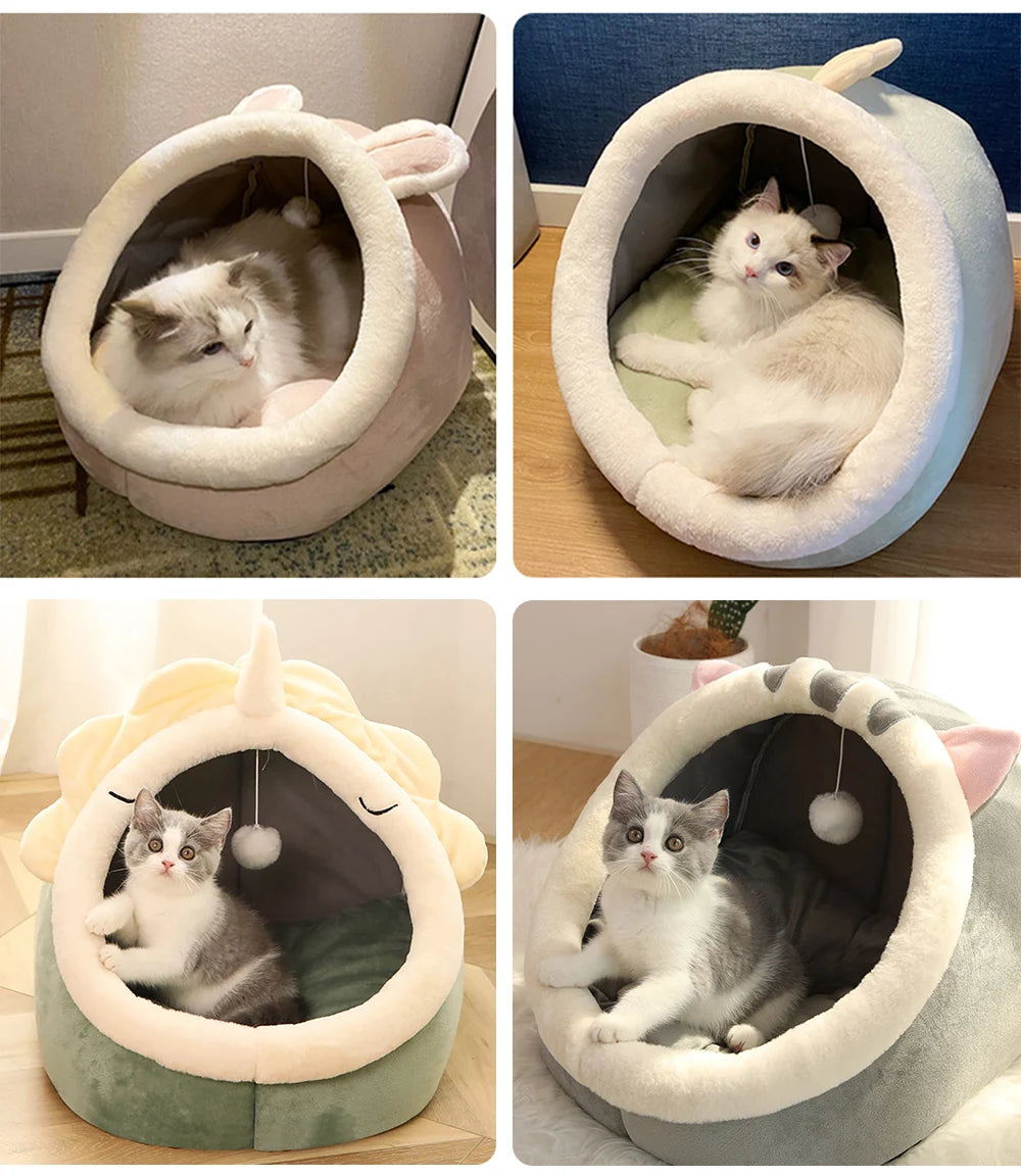 Deep Sleep Cat Bed – Foldable Washable Cave Bag Bed for Cats & Small Dogs