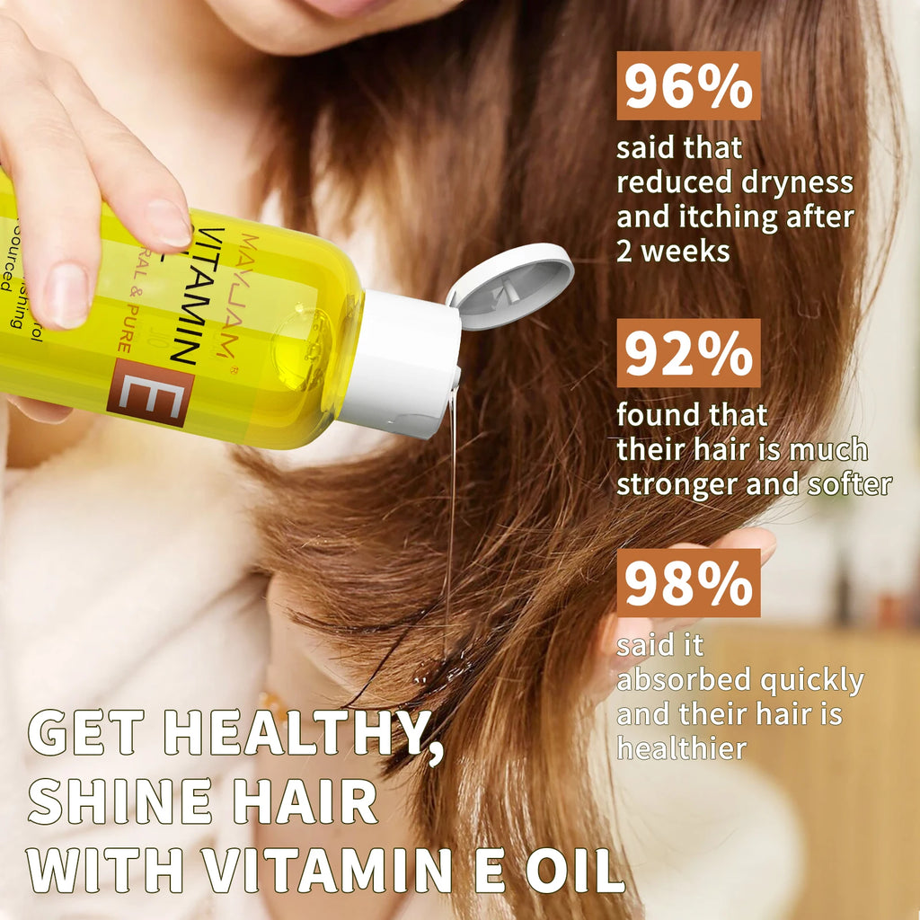 MAYJAM Natural & Pure Vitamin E Face Care Oil – Moisturizing Brightening Skin Tone 118ml 236ml