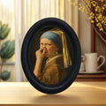 Quirky Girl Mini Wall Art | Framed Wooden Hanging Painting for Home & Office