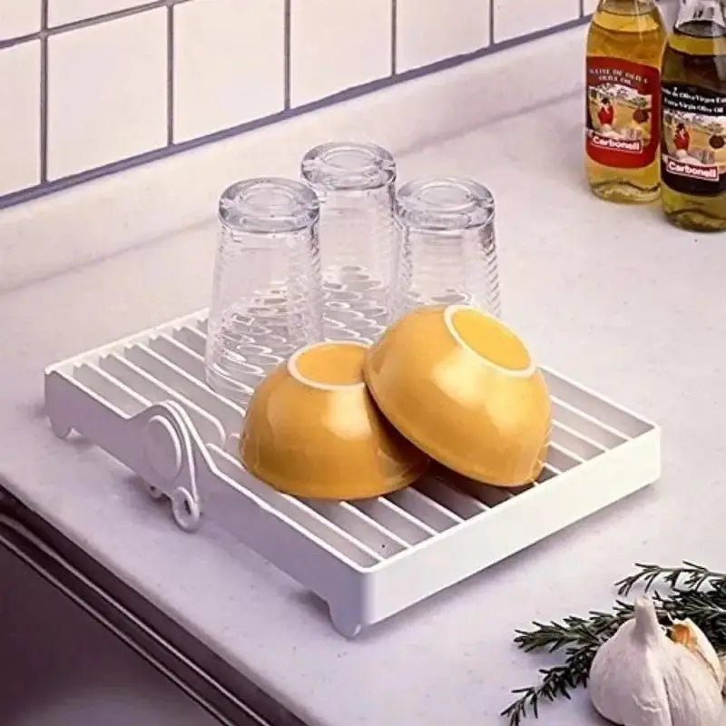 Foldable Kitchen Dish Drying Rack & Drainage Shelf – Cup Plate Sorting Storage Holder