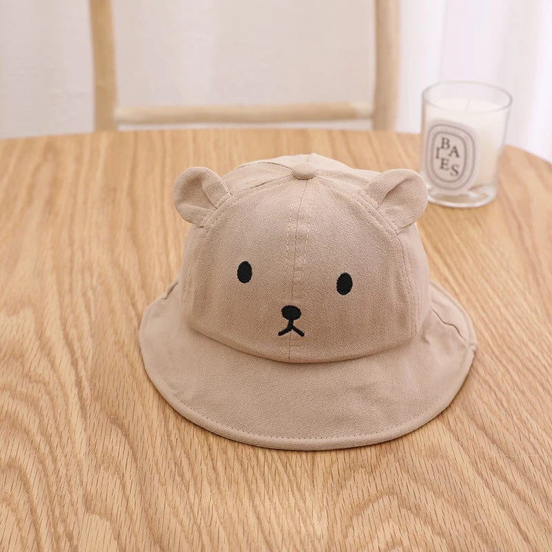 Cute Bear Baby Bucket Hat – UV Sun Protection Hat for Infants & Toddlers 0–4 Years