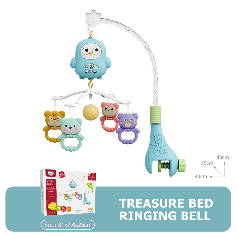 Baby Crib Mobile with Projector and Night Light – Musical Rotating Toy for Newborns