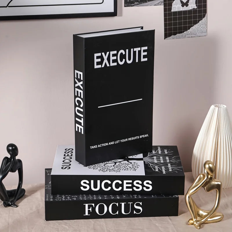 Set of 3 Inspirational Fake Books | Motivational Desk & Shelf Decor