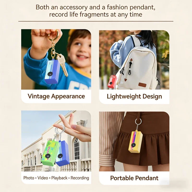 X7 Thumb Camera Keychain – Retro 1080p Mini Camcorder with Flash & Memory Card