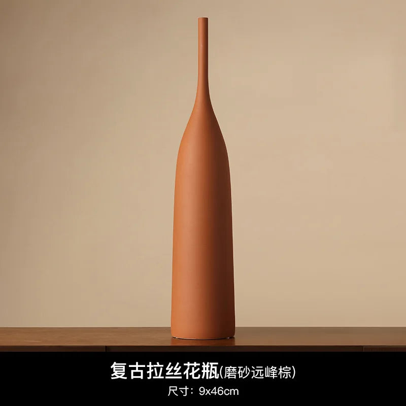Handmade Ceramic Vase | Wabi-Sabi Morandi Style for Living Room & Home Decor