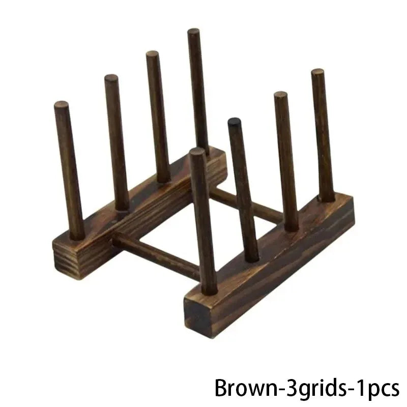 Wooden Multi-Function Dish Drying Rack with Drainboard – Kitchen Tableware Storage Organizer