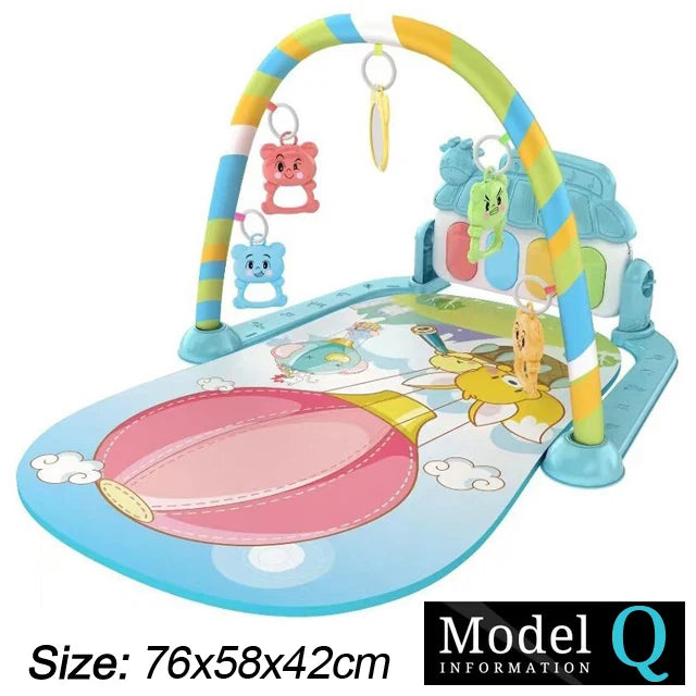 Baby Gym Activity Mat with Kick & Play Piano – Musical Floor Mat for Infants 0-36 Months