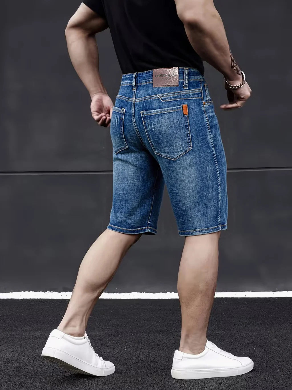 Men’s Slim Fit Stretch Denim Shorts – Classic Business Casual Summer Pants