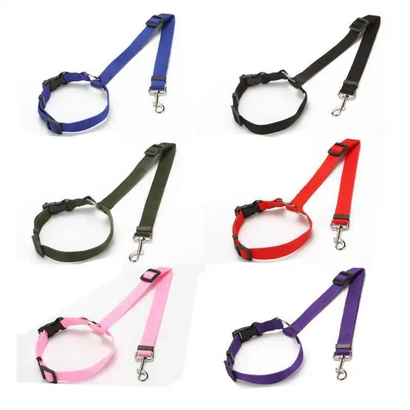 Adjustable Pet Dog & Cat Car Seat Belt Safety Rope – Headrest Restraint for Small Dogs