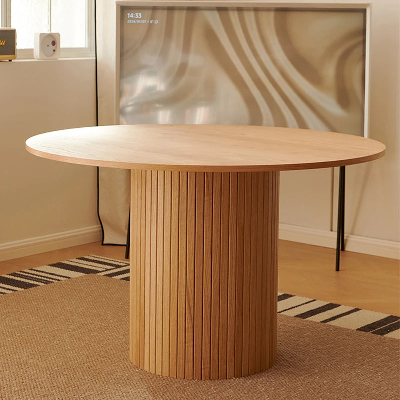Large Round Wooden Dining Table – Complete Kitchen Dining Room Furniture for Restaurant & Home
