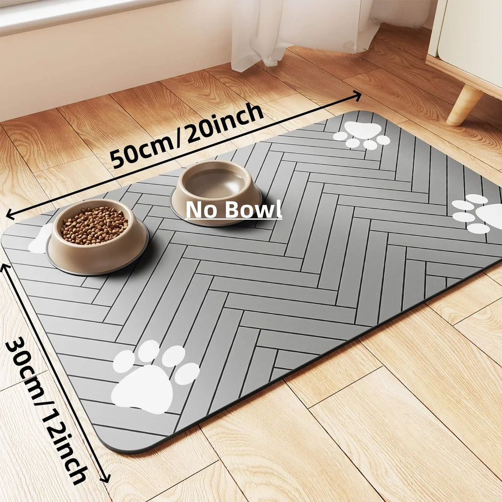 Absorbent Pet Feeding Mat – Waterproof Quick-Dry Placemat for Dog & Cat Food Bowls