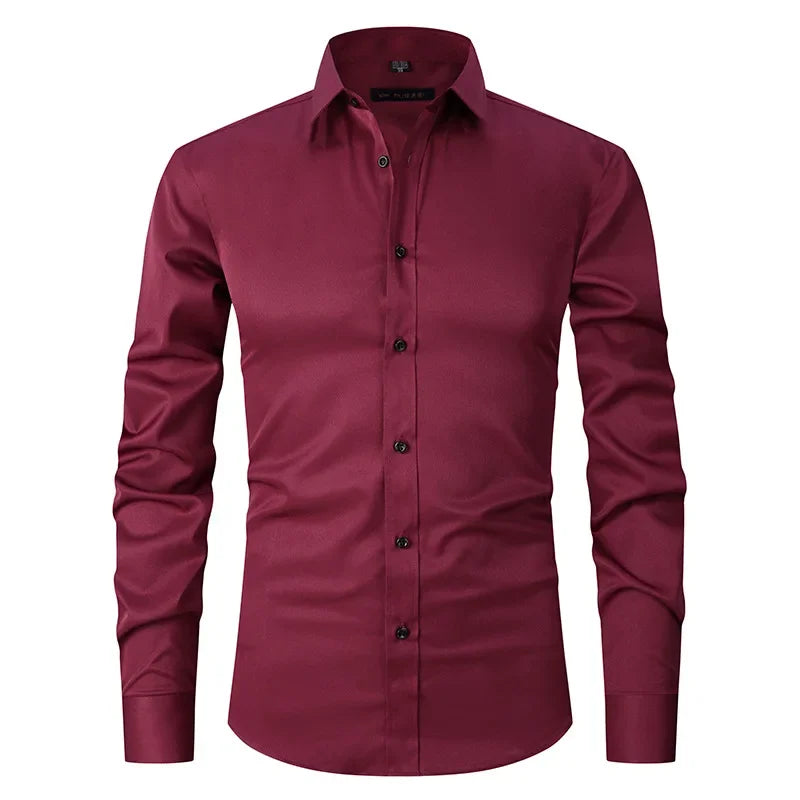 Men’s Slim Fit Long Sleeve Business Dress Shirt – Formal Casual Elegant Blouse