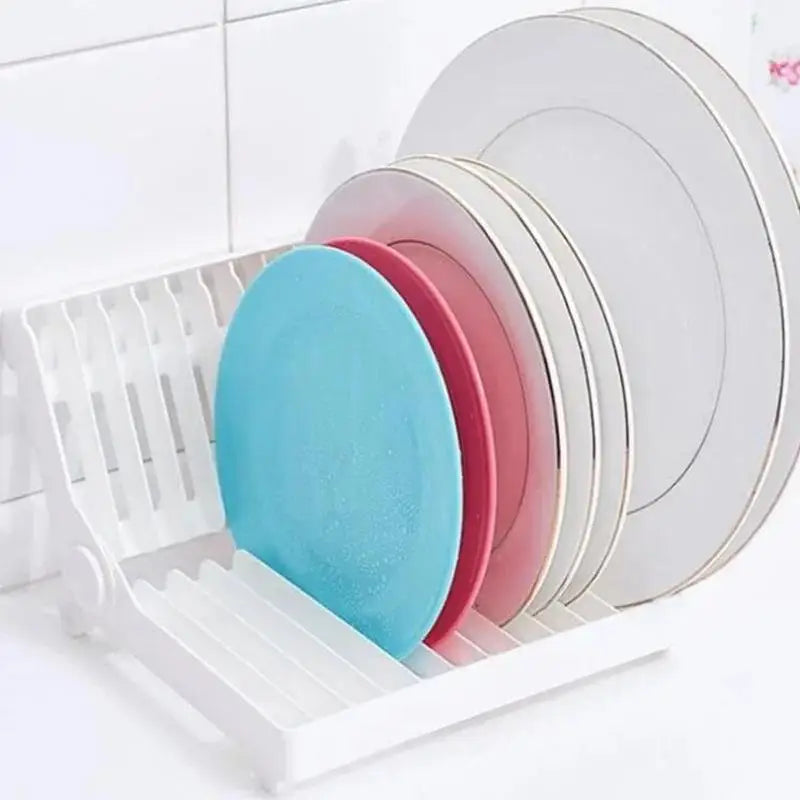 Foldable Kitchen Dish Drying Rack & Drainage Shelf – Cup Plate Sorting Storage Holder