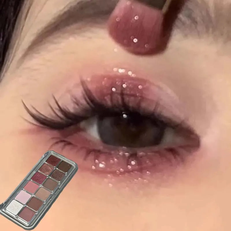 12-Color Soft Matte Eyeshadow Palette – High Pigment Grey Pink Brown Eye Shadow