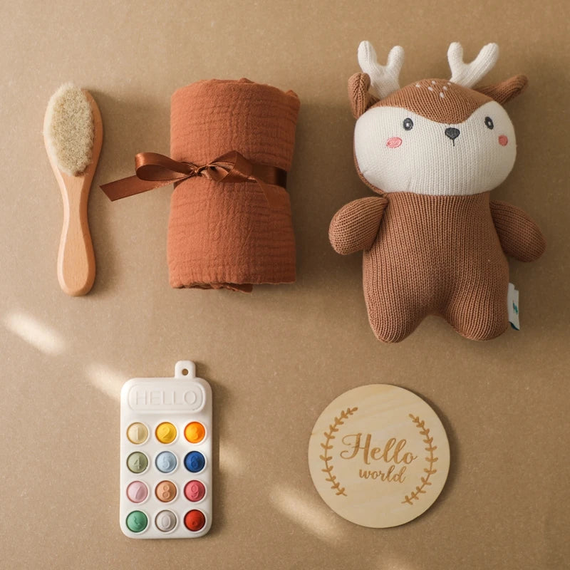 Baby Milestone Cards & Newborn Keepsake Set – Photography Props, Blanket & Accessories