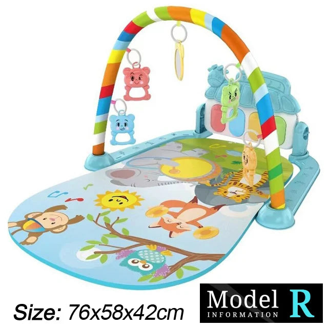 Baby Gym Activity Mat with Kick & Play Piano – Musical Floor Mat for Infants 0-36 Months