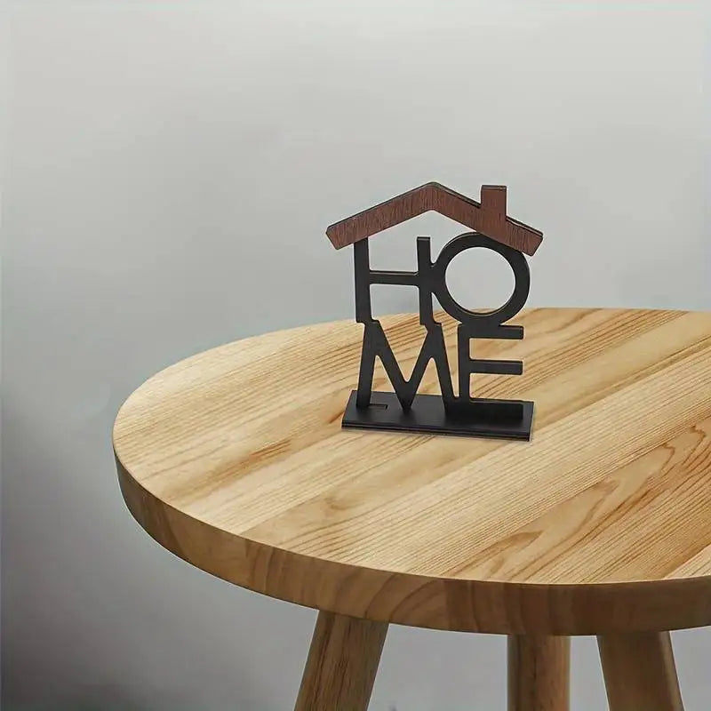 Wooden House-Shaped Ornament | Desktop & Shelf Decor for Living Room & Coffee Table