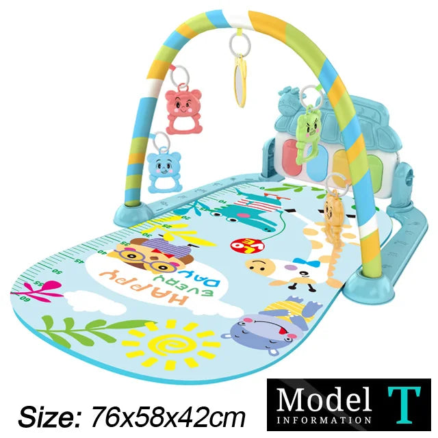 Baby Gym Activity Mat with Kick & Play Piano – Musical Floor Mat for Infants 0-36 Months