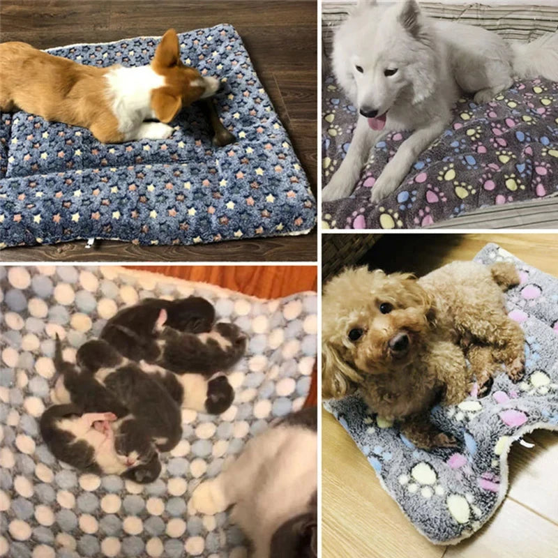 Flannel Pet Sleeping Mat – Soft Dog & Cat Bed Cushion Blanket for Winter