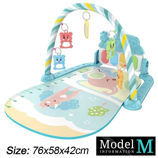 Baby Gym Activity Mat with Kick & Play Piano – Musical Floor Mat for Infants 0-36 Months