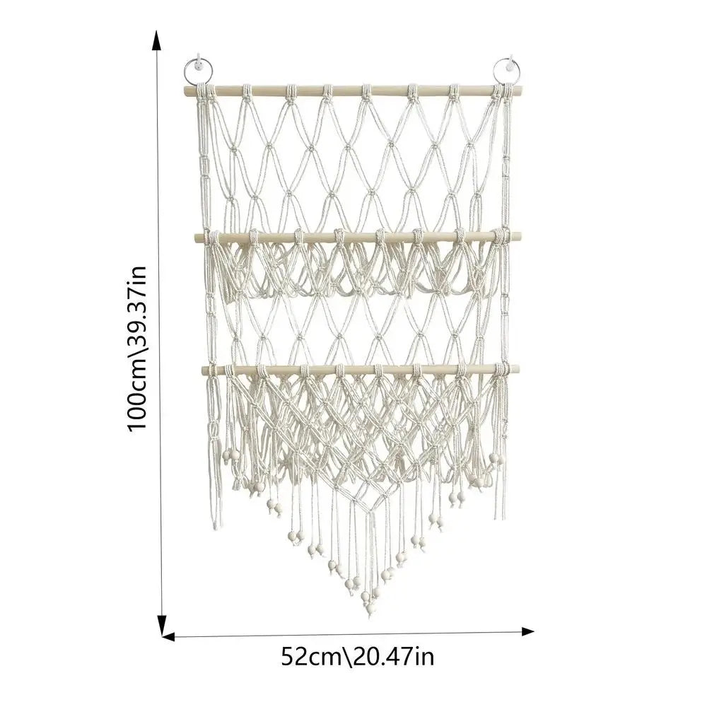 Bohemian Macrame Wall Hanging | Geometric Woven Tapestry for Home Decor