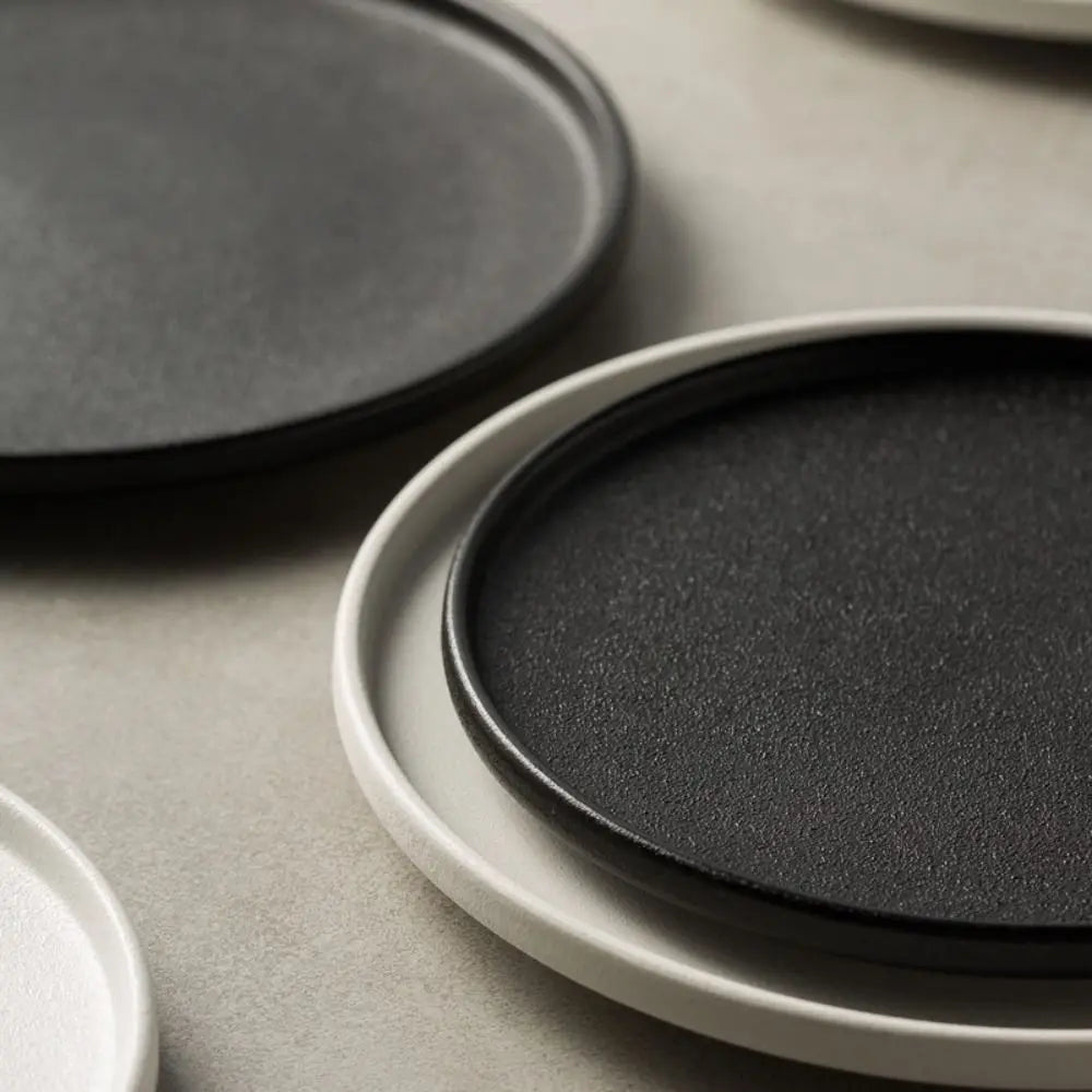 Ceramic Steak Flat Plate – Durable Multi-Function Western Dish for Bread & Serving
