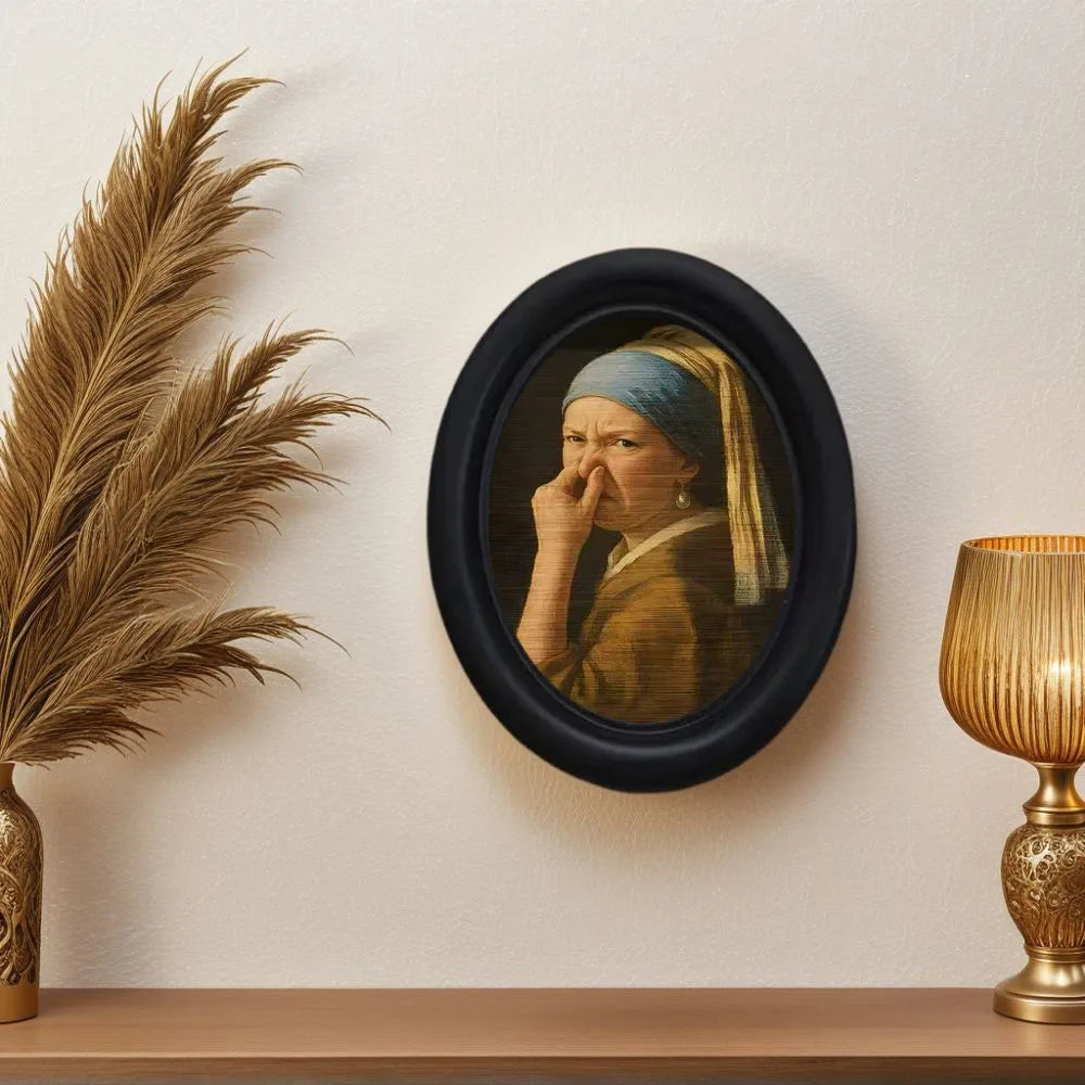 Quirky Girl Mini Wall Art | Framed Wooden Hanging Painting for Home & Office