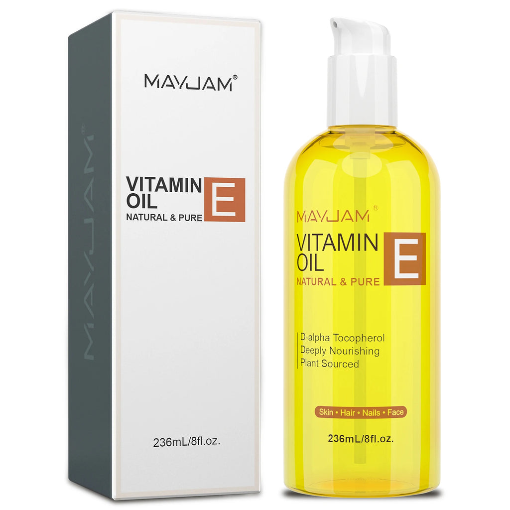 MAYJAM Natural & Pure Vitamin E Face Care Oil – Moisturizing Brightening Skin Tone 118ml 236ml