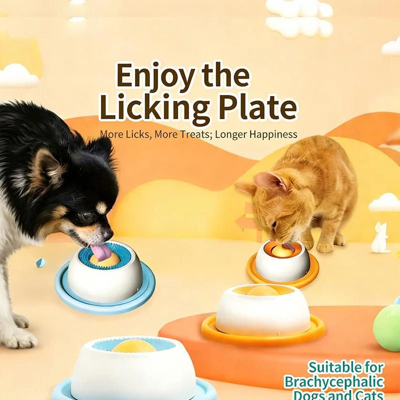 Interactive Slow Feeder Lick Bowl – Anti-Slip Ball-Shaped Bone Broth Lick Bowl for Pet Anxiety Relief & Training
