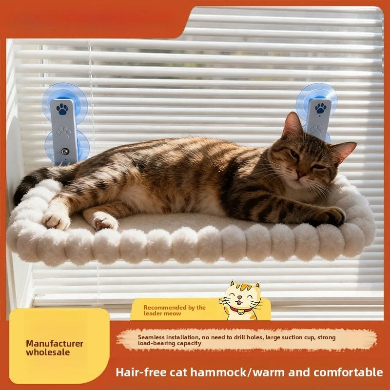 Large Wide Cat Window Hammock Bed – Suction Cup Hanging Perch for Indoor Sunbathing & Balcony
