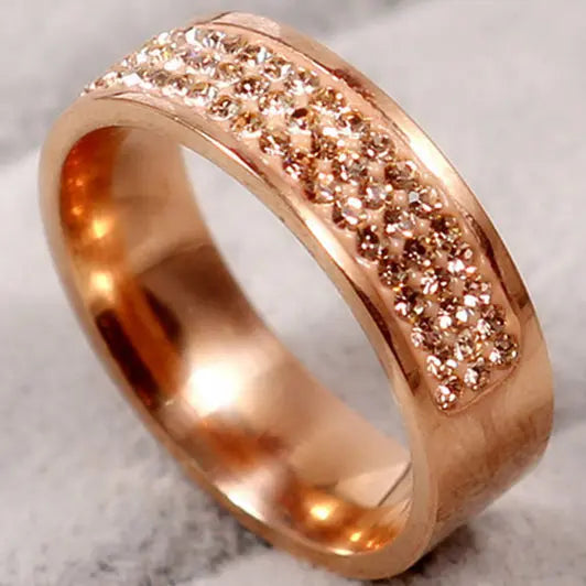 Square Zircon Stainless Steel Couple Ring – Romantic Engagement Wedding Ring for Women & Men