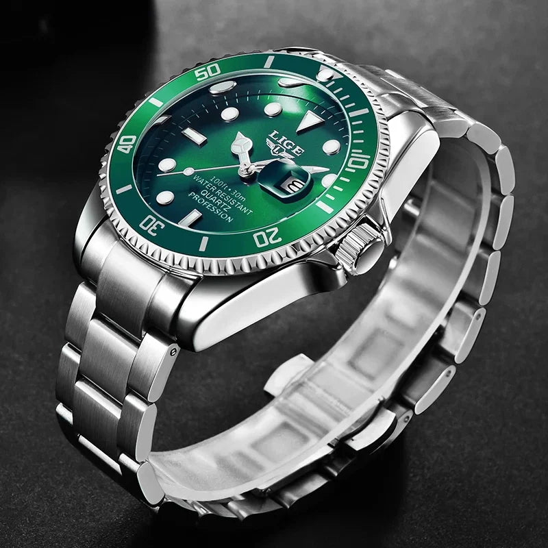 LIGE Men's 30ATM Waterproof Sport Diver Watch
