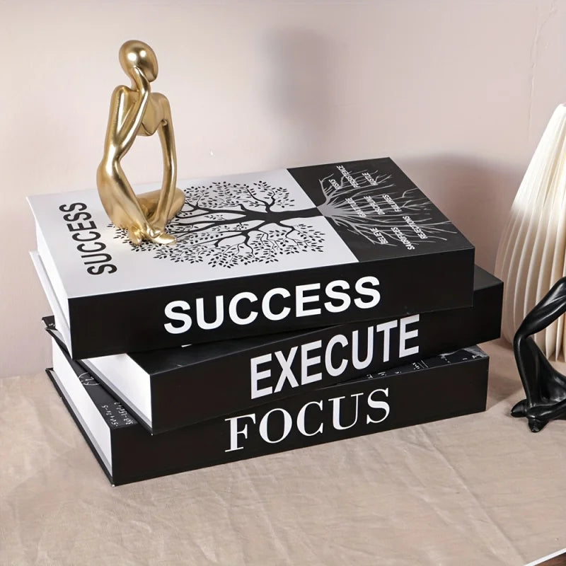 Set of 3 Inspirational Fake Books | Motivational Desk & Shelf Decor