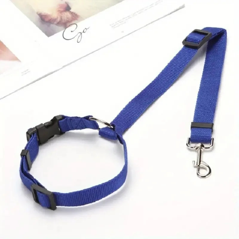 Adjustable Pet Dog & Cat Car Seat Belt Safety Rope – Headrest Restraint for Small Dogs