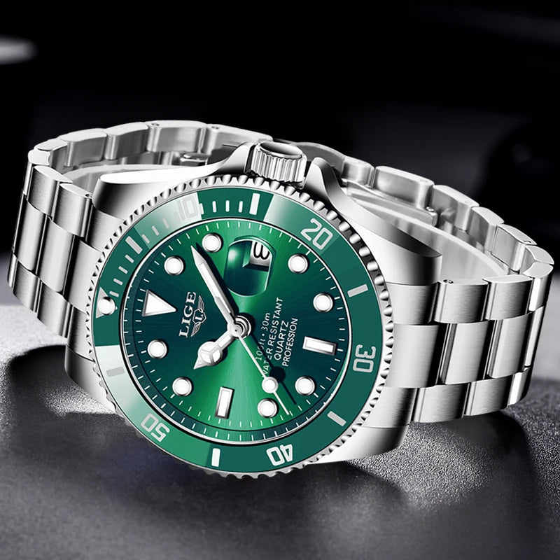 LIGE Men's 30ATM Waterproof Sport Diver Watch