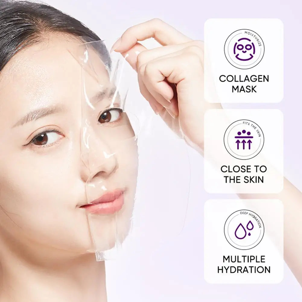 5-Piece Hyaluronic Acid Collagen Hydrating Sheet Mask – Moisturizing Facial Skincare Mask