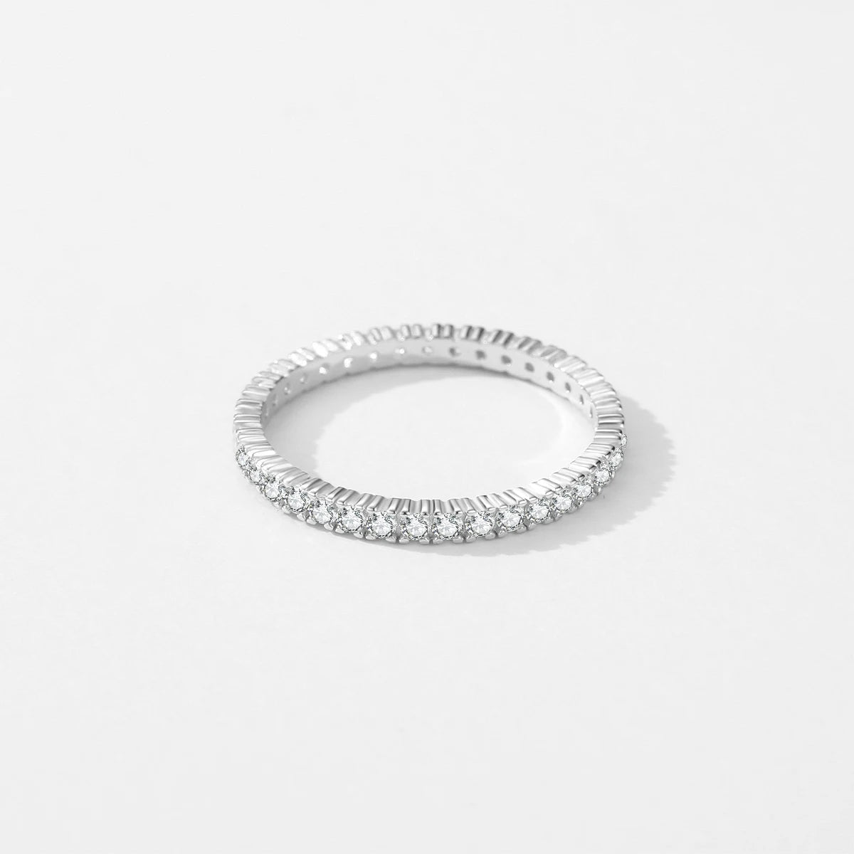 MODIAN 925 Sterling Silver Sparkling Zircon Wedding Ring – Engagement Promise Band for Women