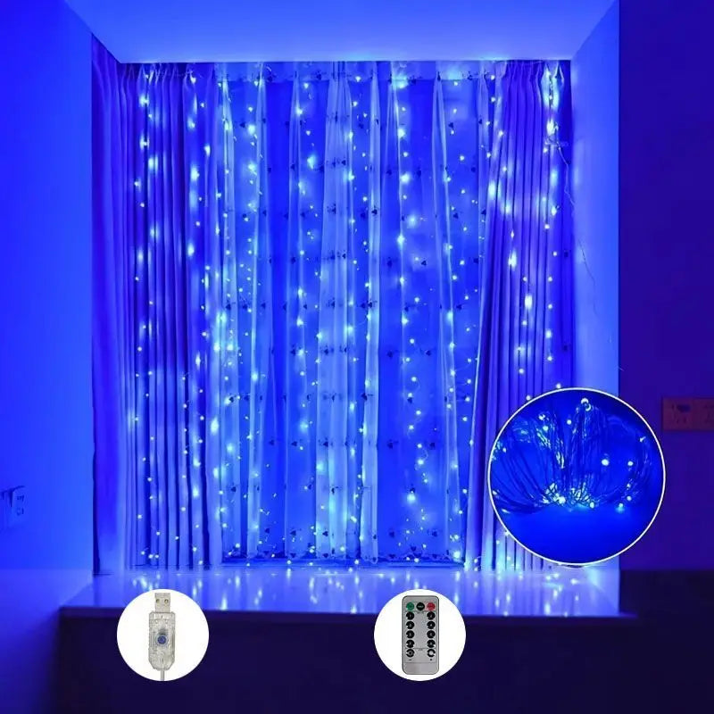 LED Curtain String Lights with Remote | 8 Modes USB Fairy Lights for Bedroom & Wedding