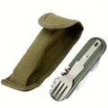 Stainless Steel 7-in-1 Outdoor Tableware Set – Portable Cutlery for Picnic Camping Hiking Travel