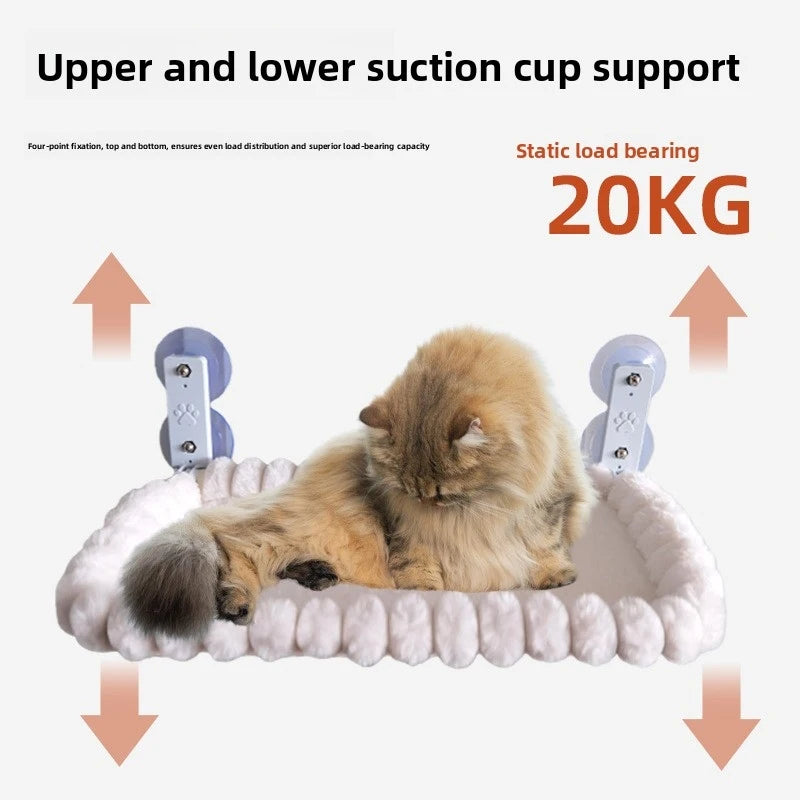 Large Wide Cat Window Hammock Bed – Suction Cup Hanging Perch for Indoor Sunbathing & Balcony