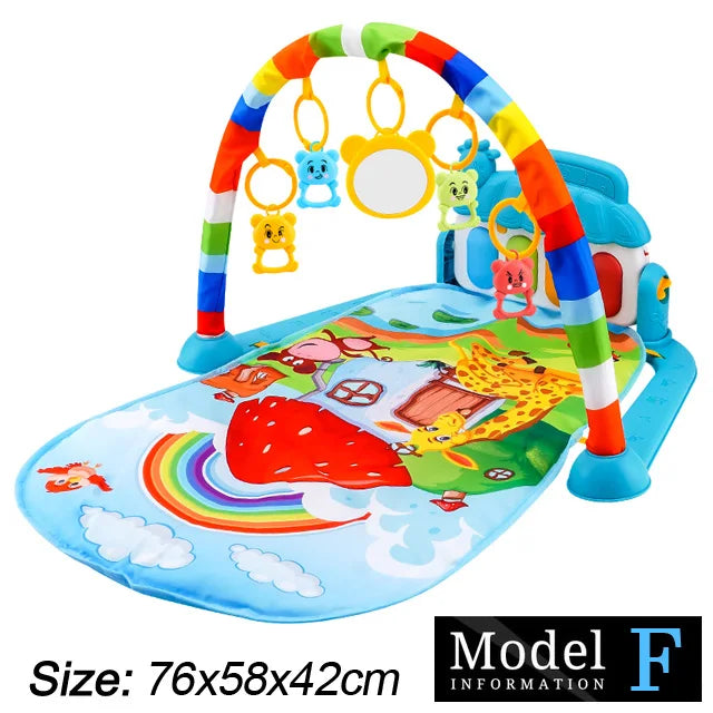 Baby Gym Activity Mat with Kick & Play Piano – Musical Floor Mat for Infants 0-36 Months