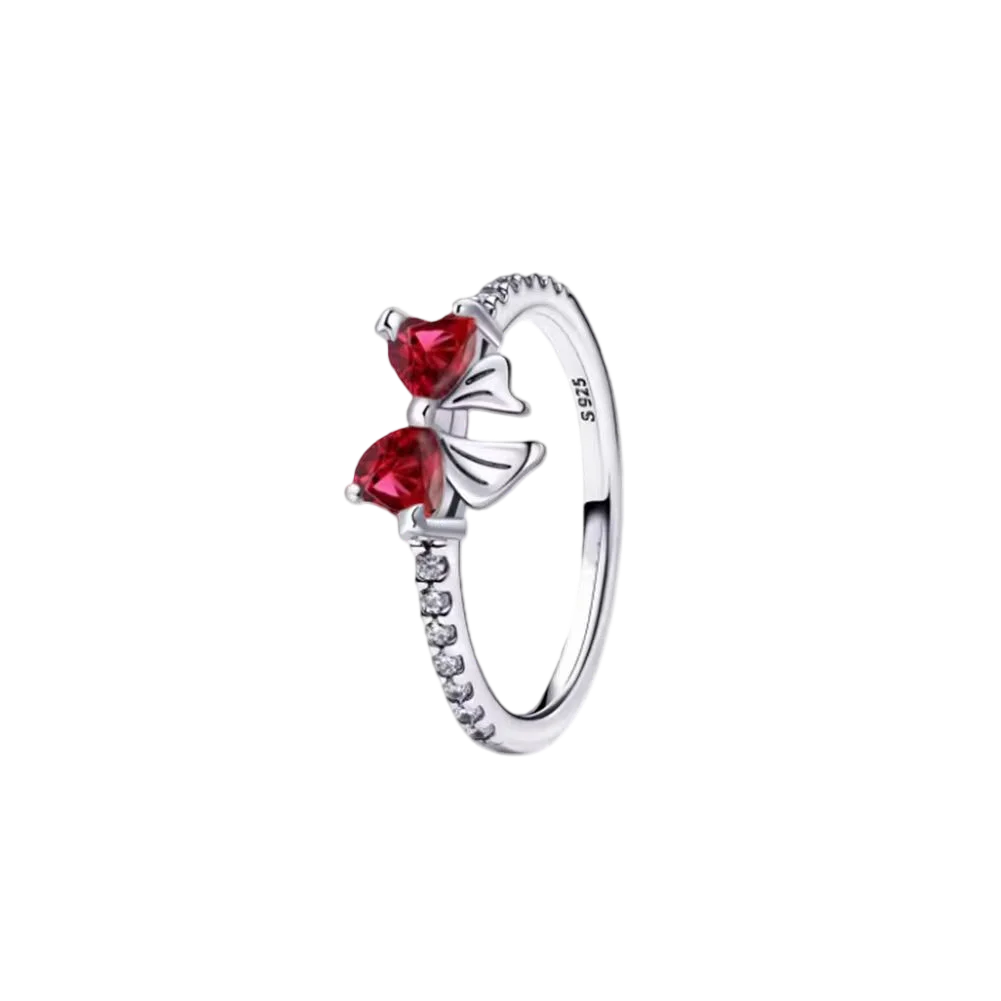 S925 Silver Bow Love Flower Ring – Elegant High-End Fashion Ring