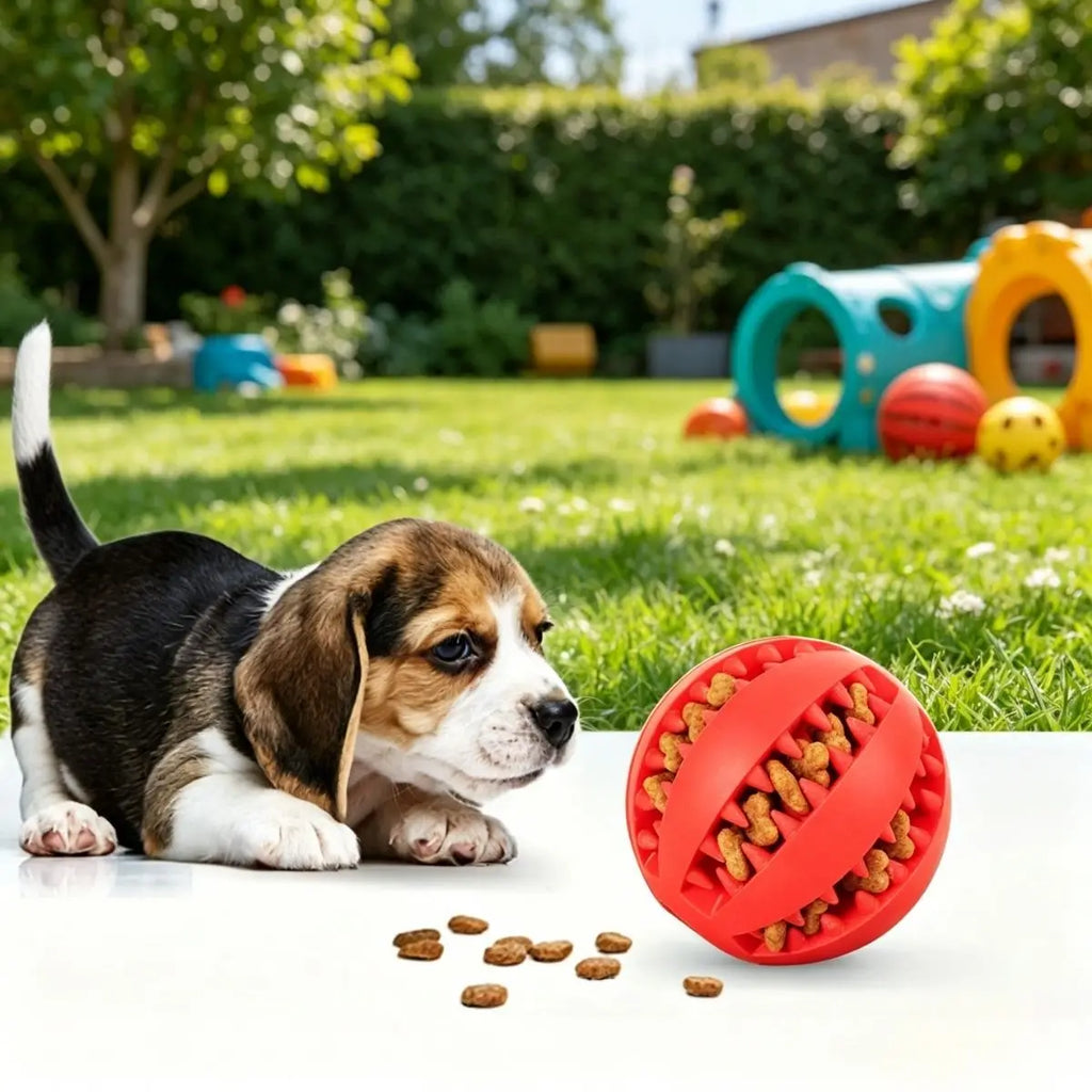 Bite Resistant Dog Toy Ball – Teething Chew Toy & Treat Feeder for Small Medium Large Dogs