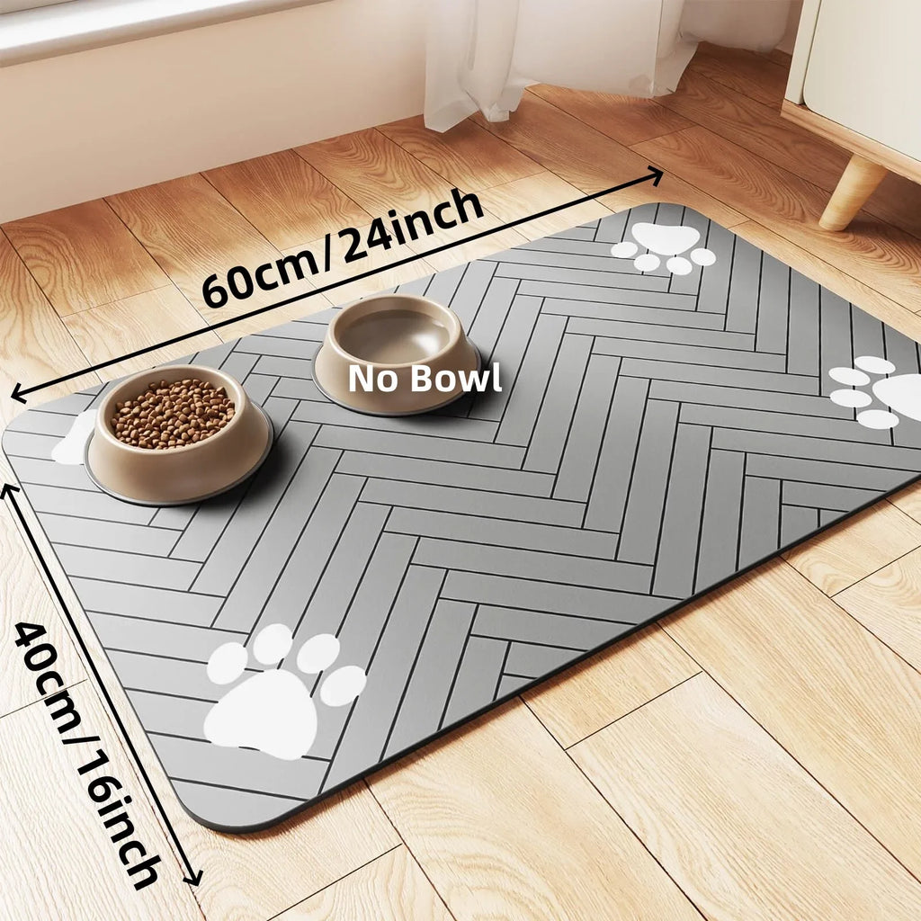 Absorbent Pet Feeding Mat – Waterproof Quick-Dry Placemat for Dog & Cat Food Bowls