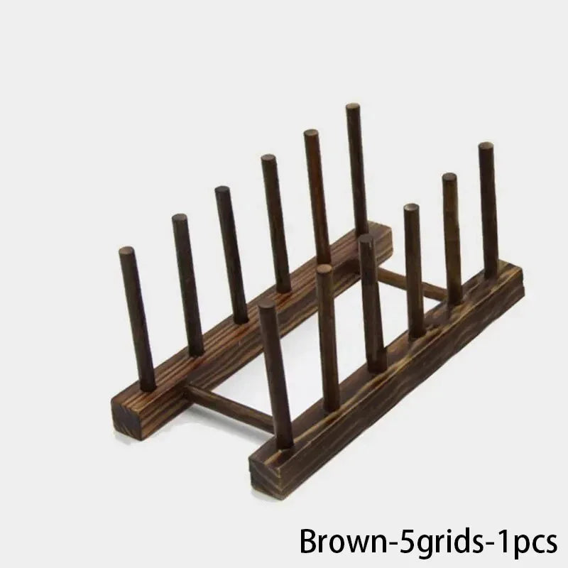 Wooden Multi-Function Dish Drying Rack with Drainboard – Kitchen Tableware Storage Organizer